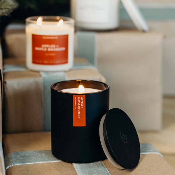 Apples + Maple Bourbon Matte Black Tumbler - Calyan Wax Co.