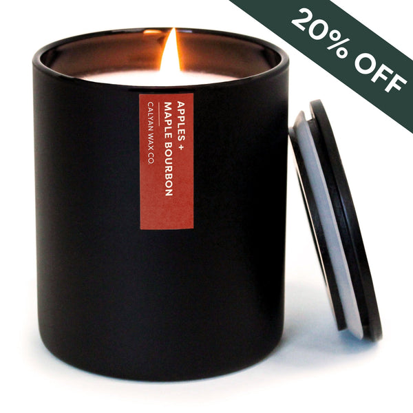 Apples + Maple Bourbon Matte Black Tumbler Soy Candle - Calyan Wax Co.