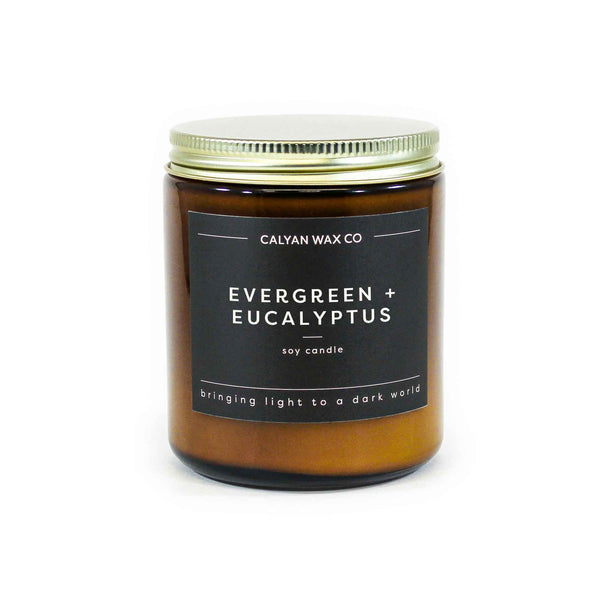 Evergreen + Eucalyptus Amber Jar - Calyan Wax Co.