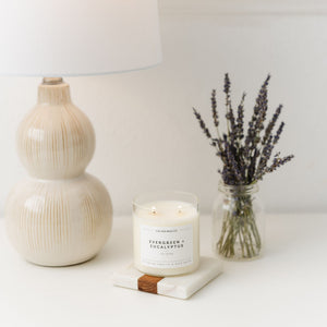 Evergreen + Eucalyptus Glass Tumbler Soy Candle - Calyan Wax Co.