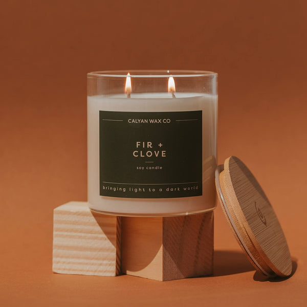 Fir + Clove Glass Tumbler Soy Candle | Limited Release - Calyan Wax Co.