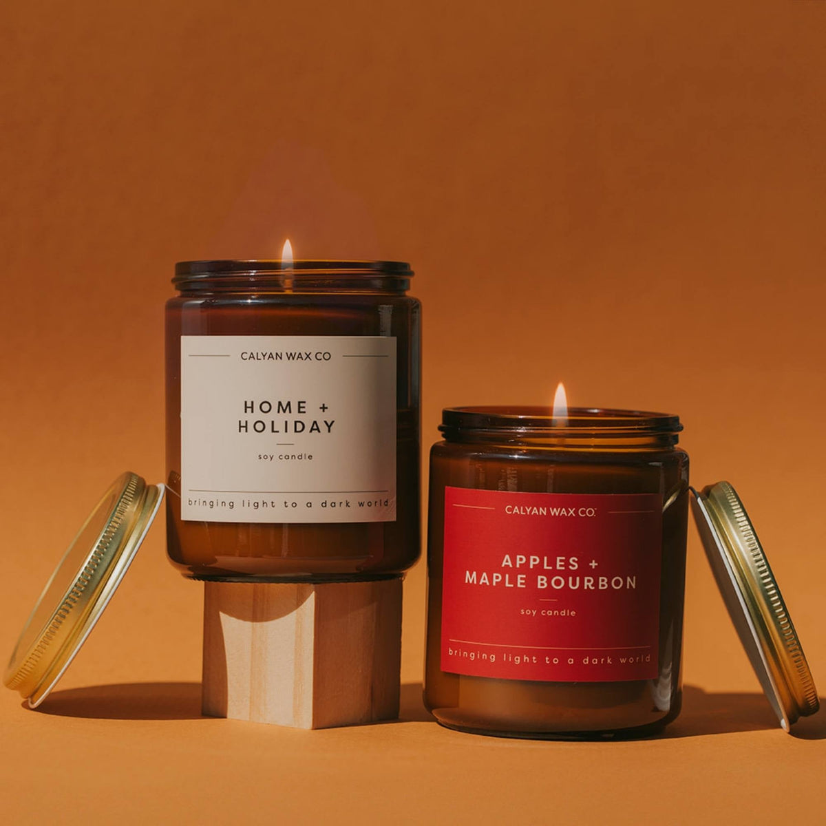 Home + Holiday Amber Jar Soy Candle - Calyan Wax Co.