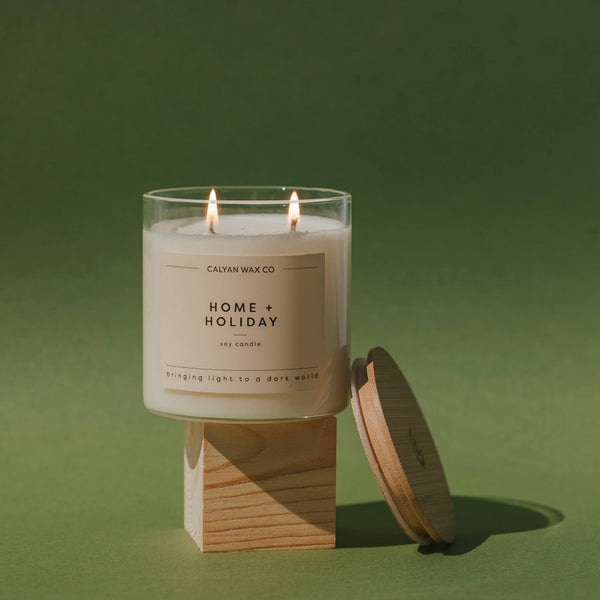 Home + Holiday Glass Tumbler Soy Candle - Calyan Wax Co.