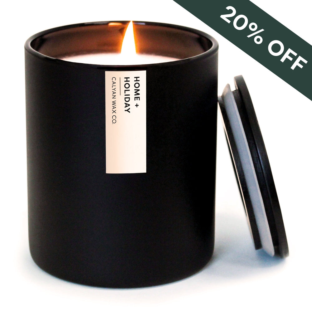 Home + Holiday Matte Black Tumbler Soy Candle - Calyan Wax Co.