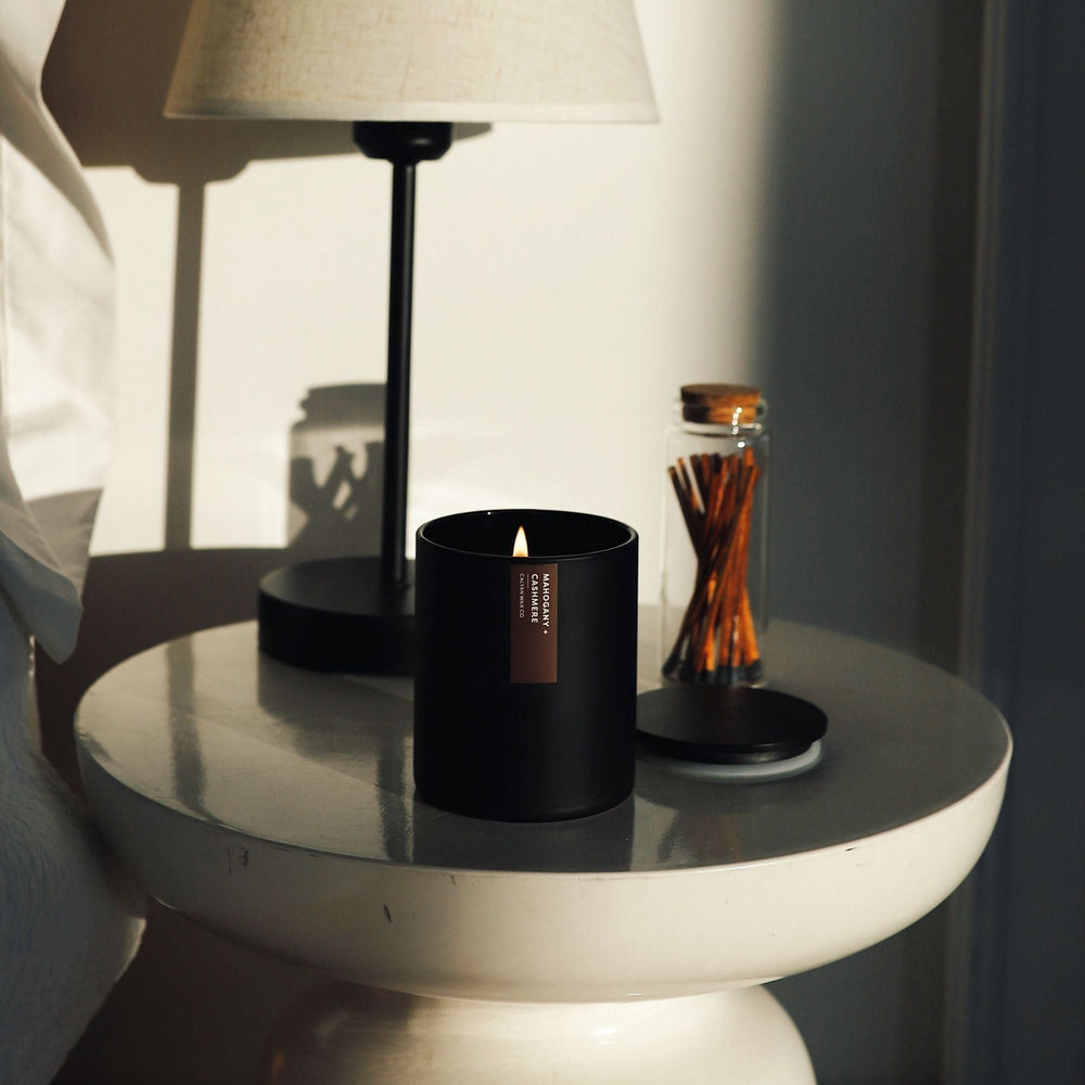 Mahogany + Cashmere Matte Black Tumbler - Calyan Wax Co.