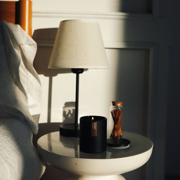 Mahogany + Cashmere Matte Black Tumbler - Calyan Wax Co.