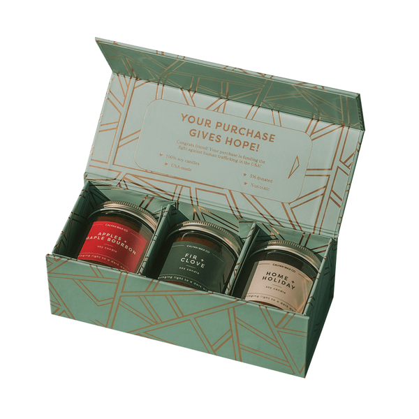 Mini Amber Jar Holiday Gift Set Soy Candle - Calyan Wax Co.