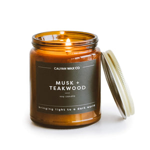 Musk + Teakwood Amber Jar - Calyan Wax Co.