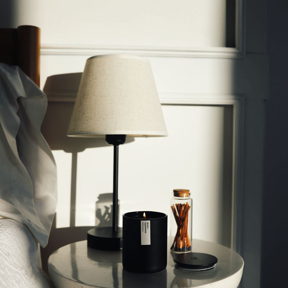 Musk + Teakwood Matte Black Tumbler Soy Candle - Calyan Wax Co.