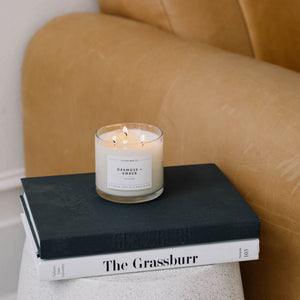 Oakmoss + Amber 3 - Wick Clear Glass Tumbler Soy Candle - Calyan Wax Co.