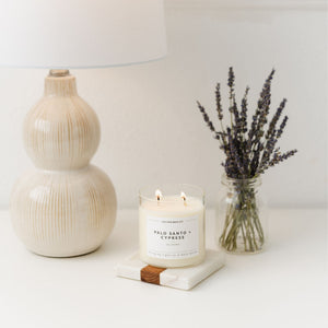 Palo Santo + Cypress Glass Tumbler Soy Candle - Calyan Wax Co.