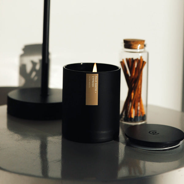 Palo Santo + Cypress Matte Black Tumbler - Calyan Wax Co.